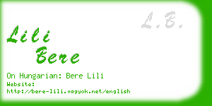 lili bere business card
